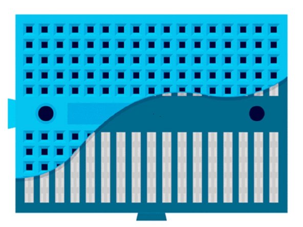 The larger looking breadboard is an actual breadboard that comes with a power line for positive and negative leads. The difference between a mini breadboard and a normal one is the number of columns and the power line.