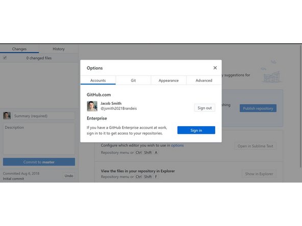 To sign in and out o github desktop, go to file --&gt; options