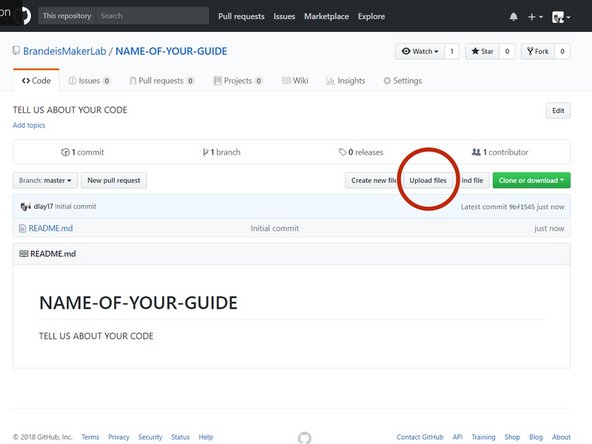 Congratulations! You have successfully created a project within the Brandeis GitHub page. Now, we need to proceed with adding files to that project
