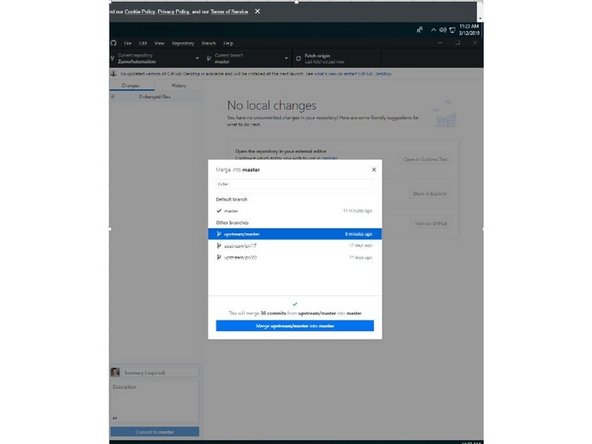 With multiple people contributing to the master project, you need to sync your forked copy with the project