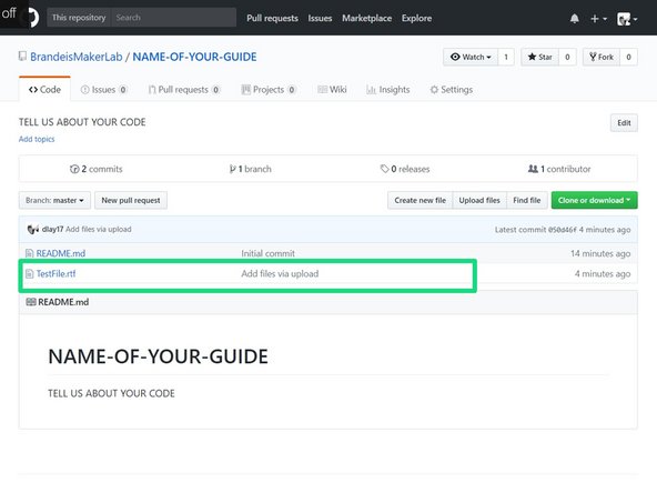 Your file should appear below the READ ME file.