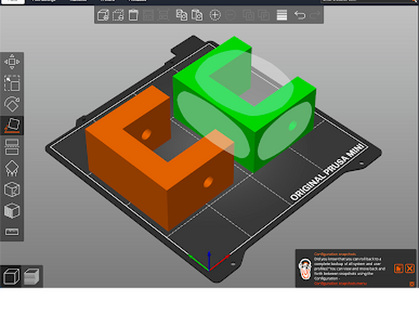 Export the file as an .stl file and import the file into prusa slicer.  Once in Prusa Slicer make a copy of the clamp and use the place on face function to lie both the claps on the side.