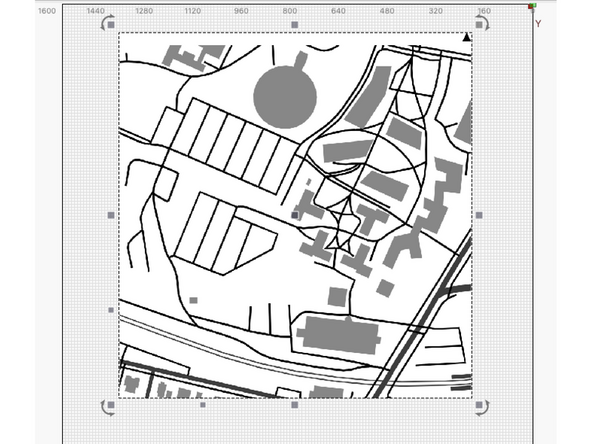 Once you have saved your files, convert your SVG to a JPG (using CloudConvert). This will allow for you to get ditinguishable lines (alternatively you can open up the SVG file on LightBurn, however it will be in triangles which will eventually need more editing)