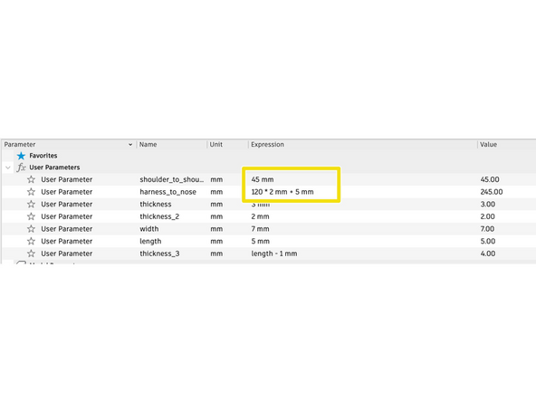Open the CAD model in Fusion 360, select the dropdown menu 'Modify', then select 'Change Parameters'.