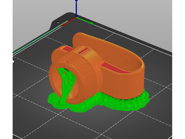 One side of the model should lie on the build plate. If not, change the print orientation as shown in image 1.
