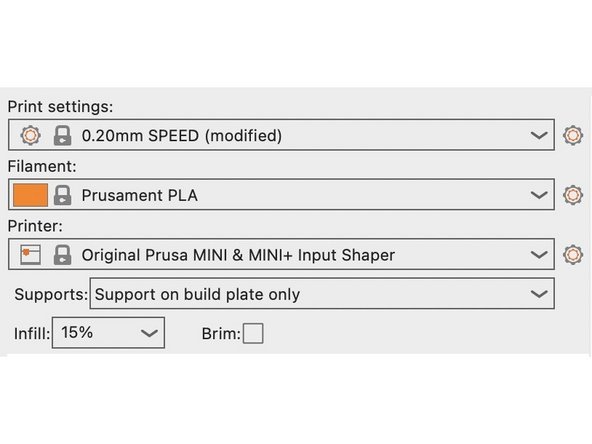 Adjust slicing settings: