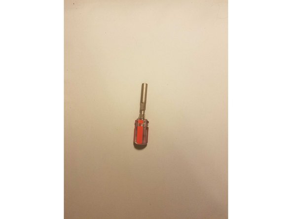 A screwdriver with a 6mm hex socket adaptor