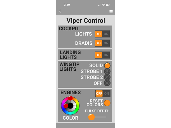 Once you've successfully connected to your Brickstuff kit's controller, you will see the main control screen.