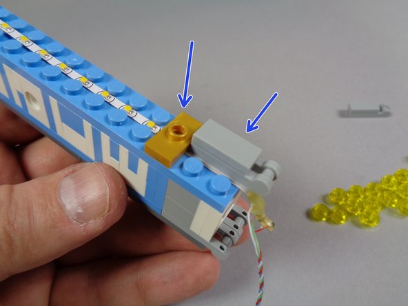 Make sure to use the replacement gold jumpers that came with your Brickstuff kit, not your original gold jumpers.  The holes in the replacement jumpers are needed to let the light shine through.