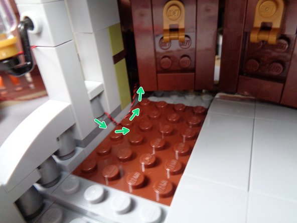 Although not shown in these photos, it helps to use the LEGO brick separator that came with your mansion set to remove these pieces.