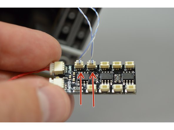 Remove the BRANCH09X adapter board from Bag 1, along with the two 3-wire connecting cables (the longer 12&quot; cable will be red, but the shorter 1.5&quot; cable may be black or red).  Make sure to use 3-wire cables and not 2-wire cables.  2-Wire plugs will fit into 3-wire sockets but will not operate correctly.