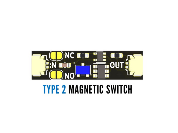 &quot;Type 1&quot; magnetic switch has a gold can-shaped part glued to a 1x4 LEGO tile.