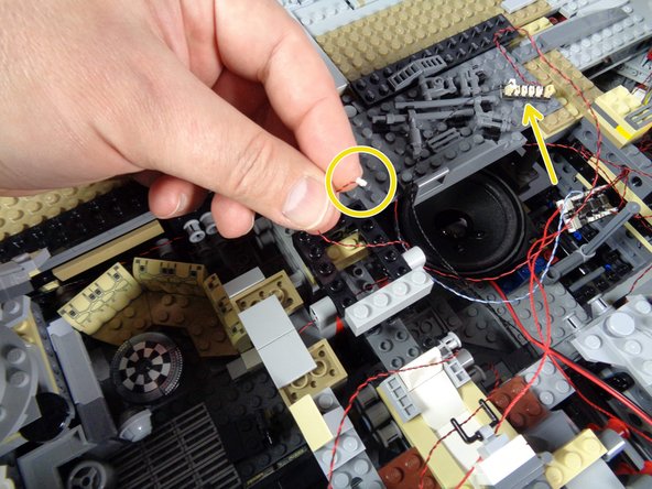 You should have two remaining interior lights connected to a BRANCH15 adapter board: one for the doorway into the computer room and the other for the light under the Dejarik table.