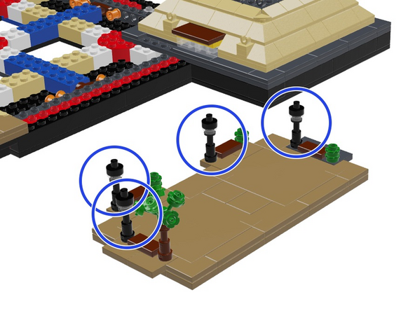 Now it is time to mount lights in the final four lamp posts!