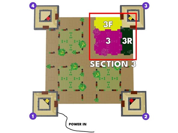 The first illustration for this step shows the three panels you will be working with in Section 3 of your Eiffel Tower base.
