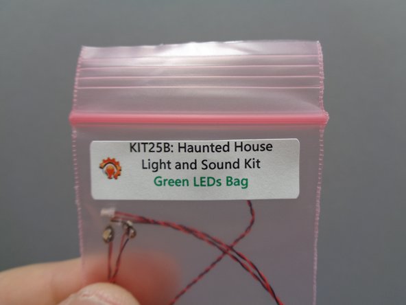 Remove the small &quot;Green LEDs Bag&quot; from Bag 2.  Inside will be three green lights with two different wire lengths: one light with a 3&quot; (7.6cm) wire and two lights with 6&quot; (15.2cm) wires.