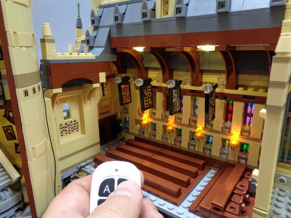 Test the lights by connecting power to the TRUNK08 board.  The main hall ceiling lights and clock tower lights should turn on.