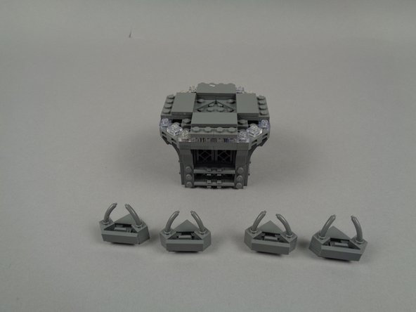 The photos for this step show the parts to begin removing from your broadcast tower to make room for the flexible light strip.