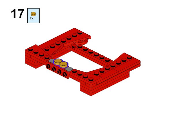 You will have two red 1x4 LEGO® plates left over after assembling the frame.  You will use these to attach the frame to the wall of the Palace Cinema.