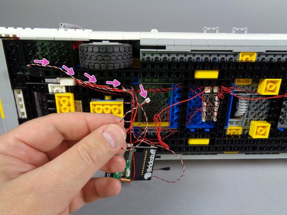 When passing the wire underneath the slope, make sure it passes between, not on top of, any studs.