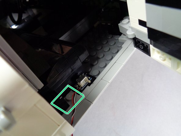 NOTE: you may choose to mount the door switch in the space shown by the green rectangle in the second photo, instead of the location shown in the photo.  Mounting the switch in this alternate location may make the readings more reliable.