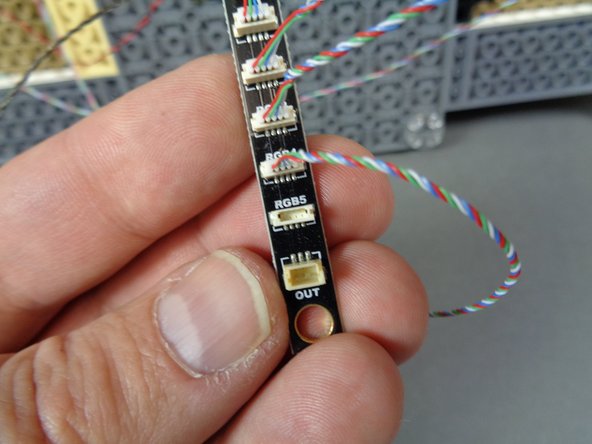 Leave plug 5 (labeled RGB5 on the BRANCH17 adapter board) empty.  In order for all spotlights to work, they must be connected to plugs 1-4 with no open plugs left in between.