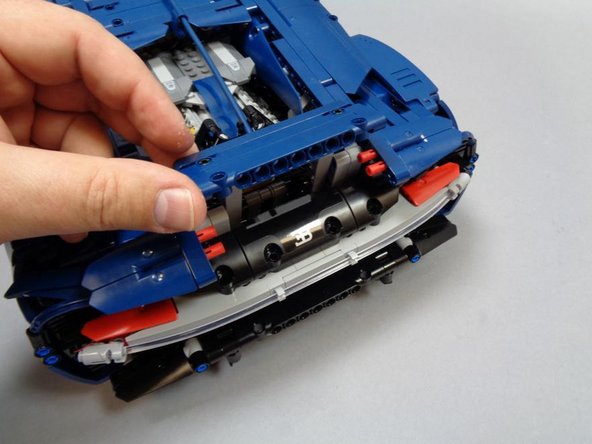 In addition to the main Bugatti lighting kit, we also sell an add-on kit that includes the spoiler with seven red LEDs pre-mounted.  This section shows how to install the spoiler and connect its LEDs.