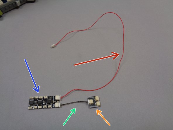 One 12&quot; 3-wire connecting cable (red color cable shown by the red arrow in the third photo).