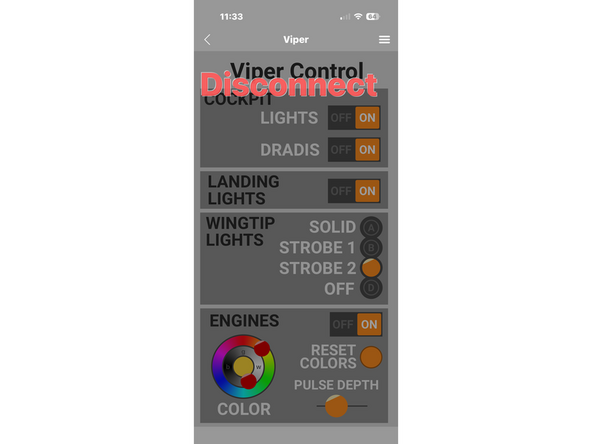When closing the control screen but keeping the Bluetooth connection active, you will see a small green circle in the upper right corner of the device's icon on the main app screen, as shown in the second screenshot for this step.