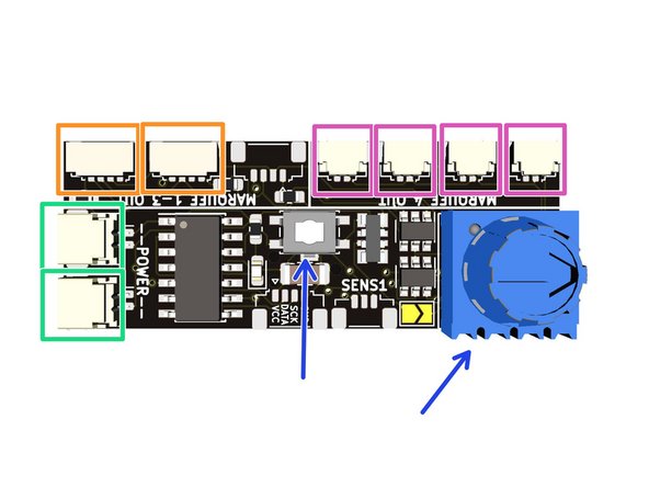 Included inside Bag 1 of your light kit is a specialized lighting effect controller.  The first photo of this step shows its major connections and controls: