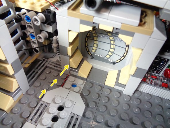 Always make sure to run wires between studs, not on top of them.  Wires run on top of studs can be damaged when pieces are placed on top of them.