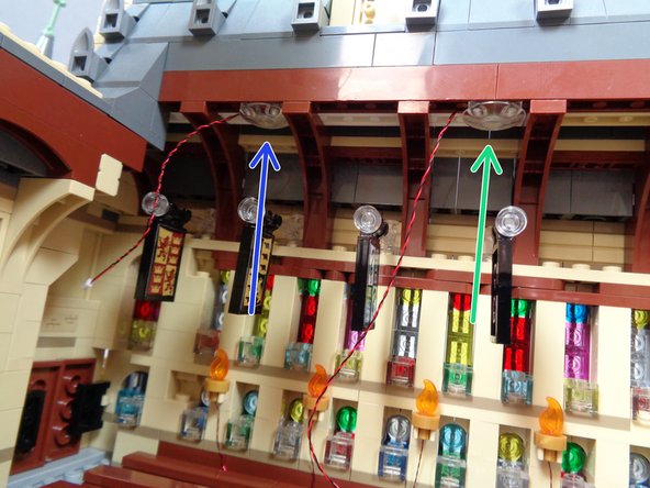 The green arrow shows the light with the 6&quot; cable and the blue arrow shows the light with the 3&quot; cable.