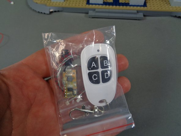 Next you will mount the remote control receiver to the back of the castle.