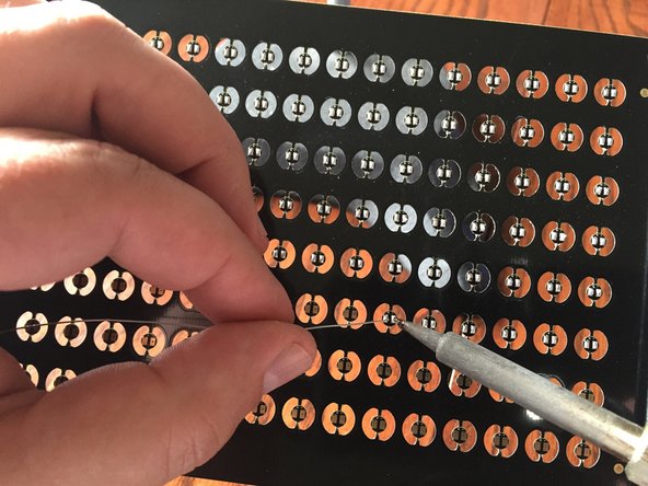 Solder all pads on a panel before soldering any wire leads.