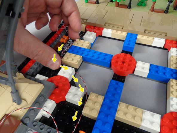 Next you will route the long control cable over to the Section 3 panels.