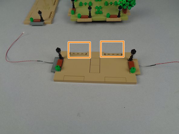 Repeat this process to mount Microflex LED lights inside the four lamp posts on your Panel 1F.
