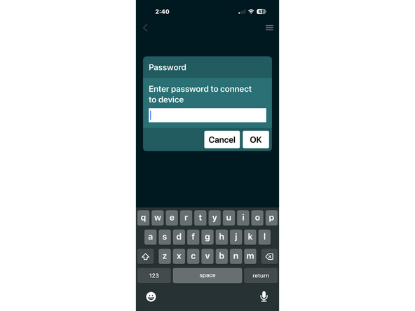 The first time you connect to your Brickstuff kit, you will be prompted for a password as shown in the screenshot for this step.  Enter the password you were provided in the instructions or welcome letter for your kit to continue.