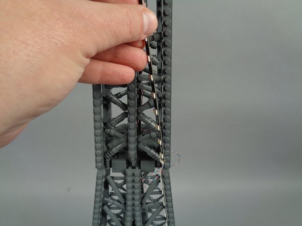 Next you will attach the top section of light strip #1 as shown in the photos for this step.