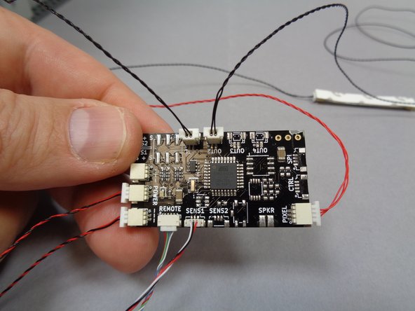 The first photo shows what your TRUNK08 master controller should look like after connecting all lights, the remote receiver wires, and the sound module wires.