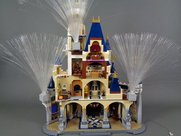 The photo for this step shows the final result after your three fireworks cubes have been attached.