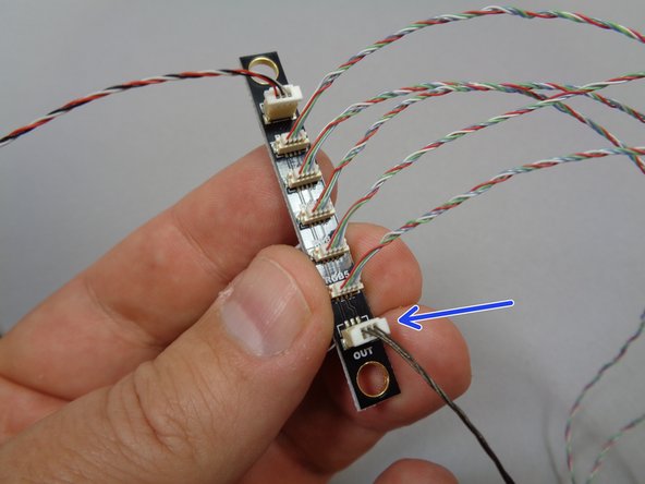 You should also have one 24&quot; black or red 3-wire connecting cable in Bag 11.  As shown in the second photo, connect one end to the plug labeled &quot;OUT&quot; on the BRANCH17 adapter board.