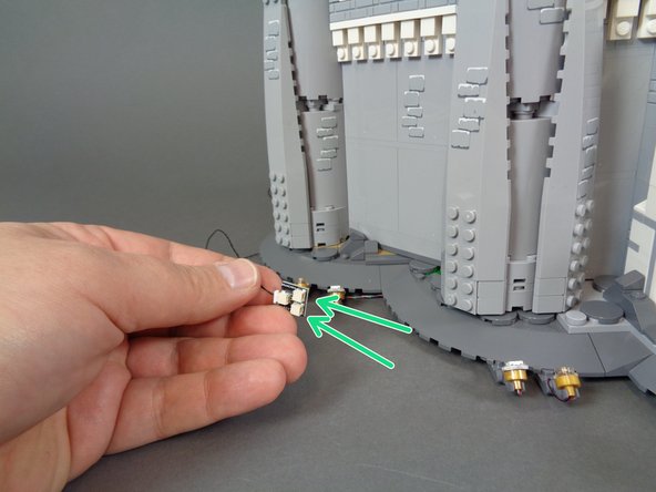 The USB cable can be used with any standard USB power adapter or battery power bank capable of producing at least 1 amp (1000mA) of power.  Most high-quality mains power adapters and battery banks can produce this level of power, but it's always a good idea to check your adapter or battery to see if the output is at least 1 amp (1000mA).