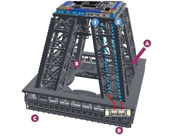 Once again, rotate the middle section of your tower in a clockwise direction.
