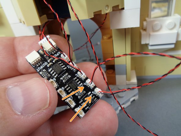 If you chose not to complete the disassembly of the front of the castle, you will pull the light wires down directly into the kitchen.