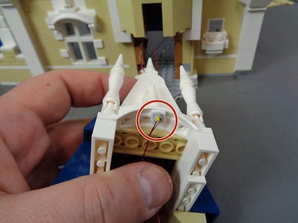 As shown in the first photo, carefully remove the roof and top window frame section outside the bedroom.