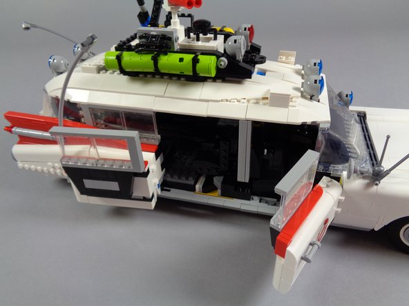 Remember, the Ecto-1 roof was not built to be removed easily, so take your time and remember: parts will fall off, but they can be re-attached later.