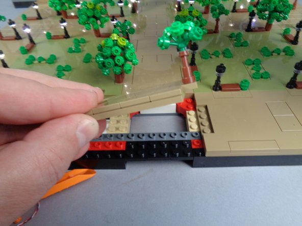 As shown in the second and third photos for this step, remove the small panel between Panel 3F and Panel 4F.