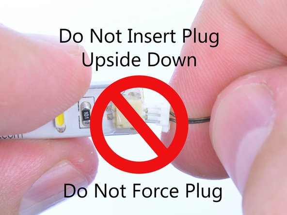 If a plug won't fit easily into a light strip connector, don't force it.  Doing so will damage the plug and the connector.