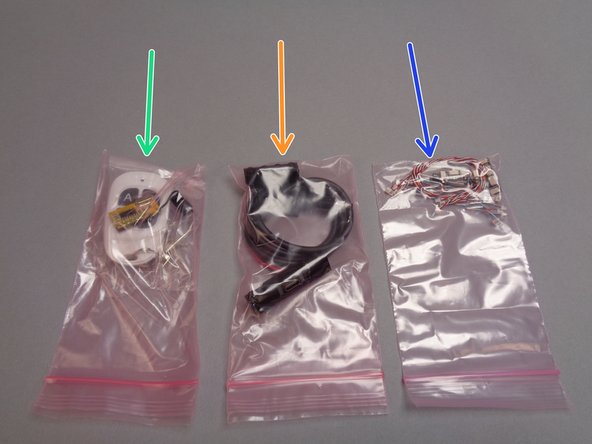 There will be three pink bags inside your Box 1: