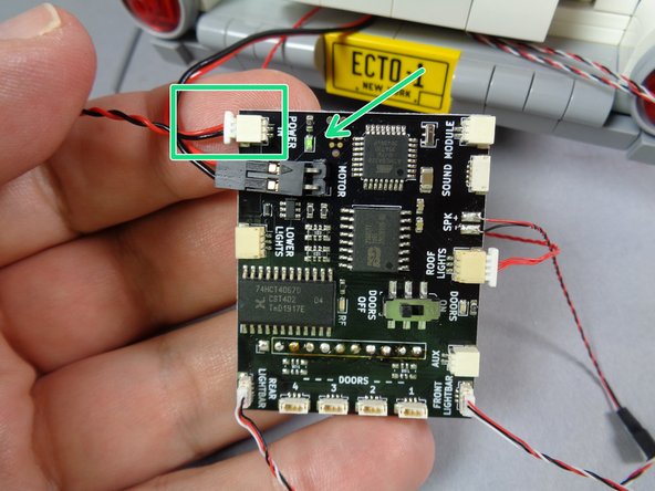 It does not matter which way you connect the roof motor.  Connecting with the black wire on top will make the motor spin in one direction, or you can reverse the connection to make the motor spin in the other direction.